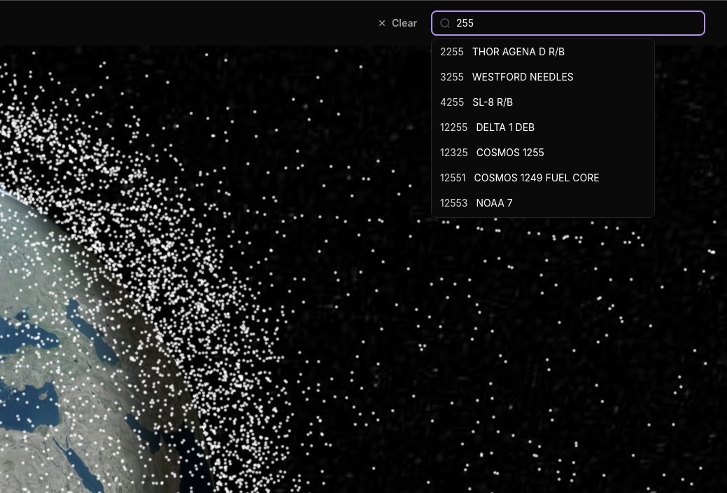 Prograde Space Object Catalog Search Interface